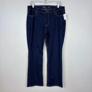 Old Navy Mid-Rise Wow Boot-cut Dark Wash Jeans Denim Casual NWT Size 14 Short‎ thumbnail 2