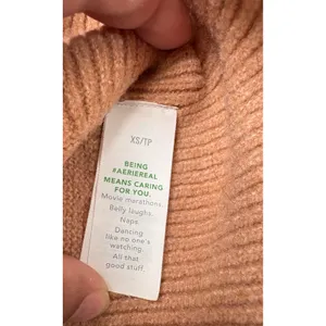 Aerie Striped V-Neck Sweater Brown White Oversized Knit XS thumbnail 6