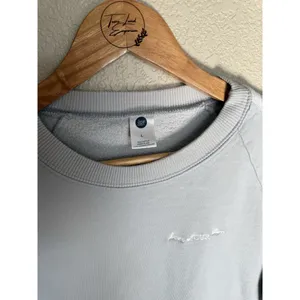 Love Your Melon Taped Crew Sweatshirt Large Fleece Grey White thumbnail 2