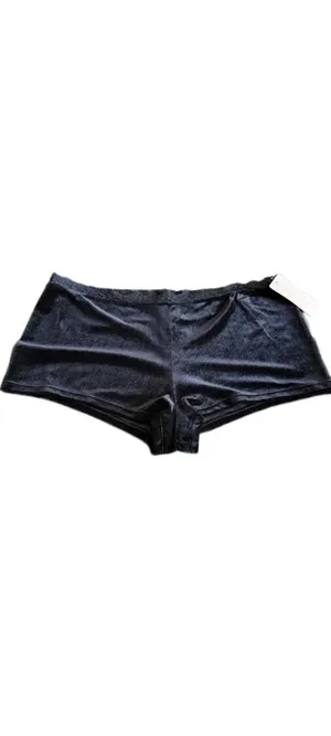 Gilligan O'Malley Womens Black Velvet Chemise and Matching Shorts Sleepwear Set thumbnail 5