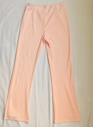 Pink Republic Y2K Pink Ribbed Flare Pajama Lounge Pants M thumbnail 2