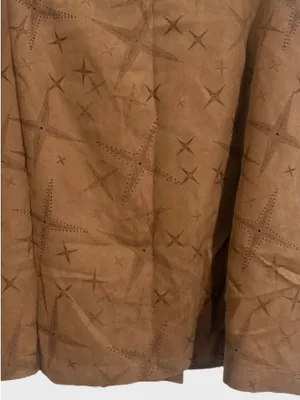 Women's Mini Skirt in Brown Suede-Look with Star Embroidery thumbnail 4