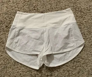 white speed up high rise 2.5” shorts size 6 thumbnail 1
