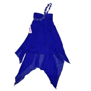Y2K Fairy‎ Grunge Midi Dress 3/4 Blue Purple Beaded Coquette Angel Empire Waist thumbnail 4