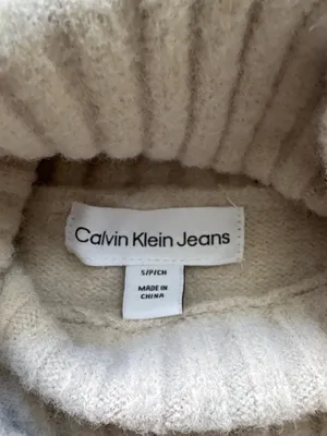 Calvin Klein Jeans Cream Turtleneck Sweater thumbnail 4