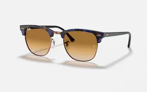 RB3016 Ray-Ban Clubmaster Polished Blue and Brown thumbnail 1