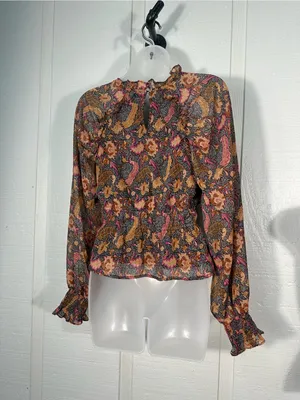 Entro Black Multicolored Crop Top Size Small EUC thumbnail 5