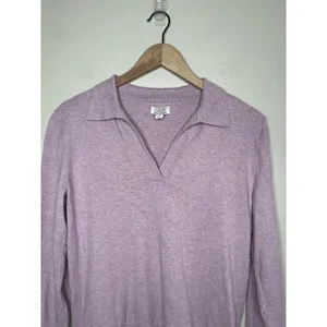 J.Crew Womens Purple Polo Sweater With Cashmere Size S thumbnail 2