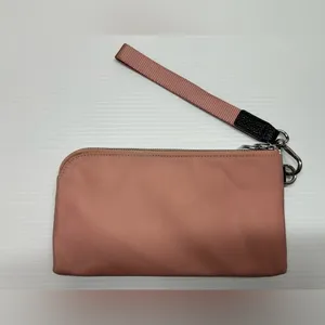 Lululemon Now and Always Pouch Salmon Pink Silver Hardware Removable Wrist Strap thumbnail 4