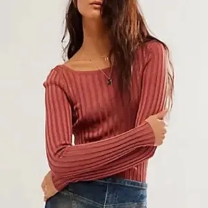 NWOT Free People Hits Different Lace-Up Top in Rusted Coral Sz S thumbnail 7