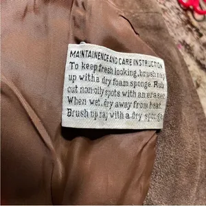 Vintage 70s Suede Leather Belted Mini‎ Trench Jacket Brown 9/10 thumbnail 6