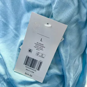 NWT Baby Blue Scoop Neck Bodysuit Size Large Spring Summer Staple Minismalist thumbnail 4