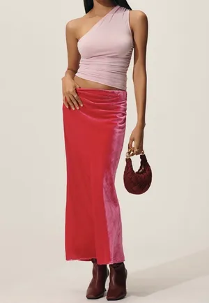 Anthropologie The Tilda Maxi Slip Skirt: Velvet Edition, Size S thumbnail 5