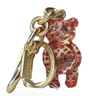 Coach Resin Gummy Bear Bag Charm Gold/Wine CK062 Keychain thumbnail 1