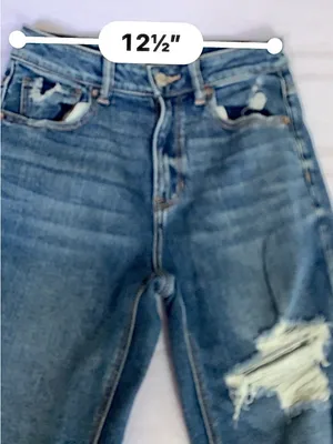 aerie Distressed Blue Boyfriend Jeans thumbnail 6