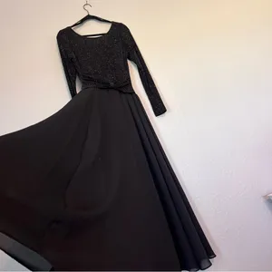 JESSICA McCLINTOCK VINTAGE DRESS BLACK SPARKLE FORMAL MAXI DRESS SIZE 10 #124 thumbnail 13