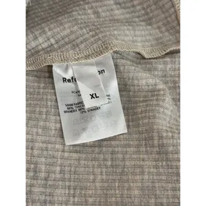 Reformation Womens Bodysuit Beige Rita Ribbed High Leg Button Down Henley XL thumbnail 4