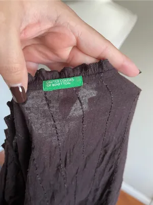 United Colors of Benetton Dark Brown V-Neck Long Sleeve Top thumbnail 6