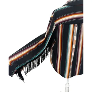 Wrangler Retro Western Stripe Fringe Shirt XXL Southwest Aztec Button Down thumbnail 5