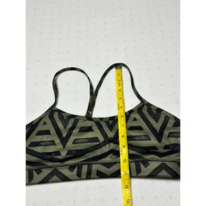 Lululemon Energy Bra 8 Green Black Geometric Print thumbnail 6