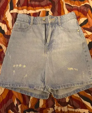 Denim Shorts ZARA High-Rise thumbnail 1