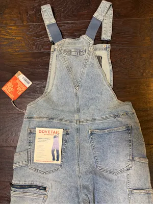 Dovetail Workwear Freshley Overalls 10x32 Vintage Denim Stretch Utility NWT thumbnail 5