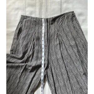 Valija wide-leg trousers, size 6, cream/black, viscose, geometric print. thumbnail 9