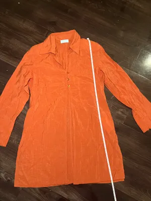 Bonita Orange Linen Blouse Size Small thumbnail 4