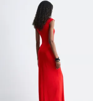 & Other Stories Dress sleeveless tie waist midi red thumbnail 2