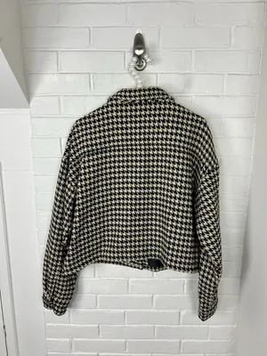 NWT Christian Siriano Houndstooth Knit Jacket Size L thumbnail 8