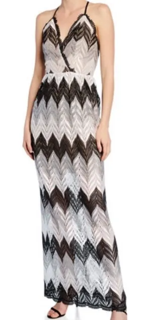 Dress the population Lucia‎ lace chevron maxi dress thumbnail 1