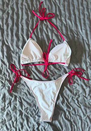 Aerie White and Pink Bikini Set thumbnail 2