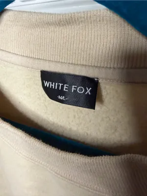 White Fox Beverly Hills Embroidered Oversized Crewneck Sweatshirt Beige M/L thumbnail 2