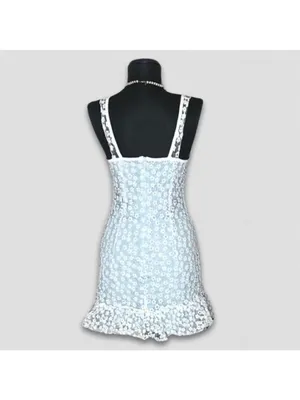Shein Cami Slip Dress Embroidered Mesh Size 4 thumbnail 4