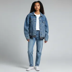 Vintage 90s B.U.M. Equipment Denim Jean Jacket logo hem streetwear classic basic thumbnail 4