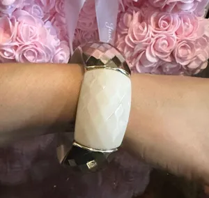 New bracelet, beige, and gold thumbnail 1