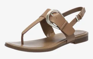 Naturalizer Size-10M Womens Taylor T-Strap Slingback Flat Sandal Tan Leather‎ thumbnail 1