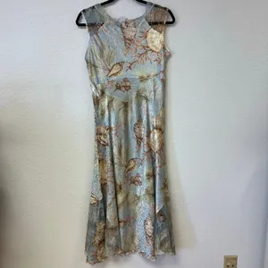 Vintage Komarov Shell Print Midi dress Lace mesh thumbnail 4