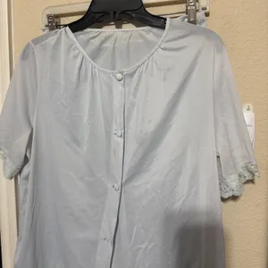 Vintage Henson Kickernick Women Pajamas Light Blue Nylon Lace Set 2pc Fair thumbnail 3
