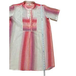 Lemlem‎ pink striped tunic swim cover sz large thumbnail 6