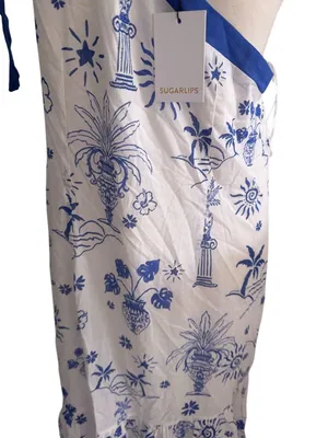 SUGARLIPS Blue White Aegean Maxi Vacay Dress Sz Large NEW NWT thumbnail 8