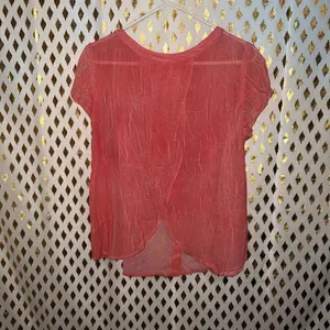 Free People We the Free Viscose Dark Coral Gauze Blouse size M Orange top thumbnail 8