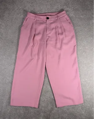 a loves a pink Pink Wide leg Trousers - Slacks Pleated Business Preppy Size 6 thumbnail 1