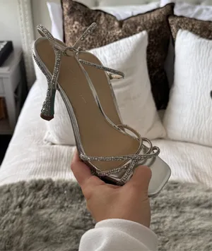 Betsey Johnson Silver Rhinestone Heels 7.5 thumbnail 6