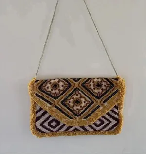 Promod Multi Beaded Fringe Clutch medium multicolor Gold thumbnail 9