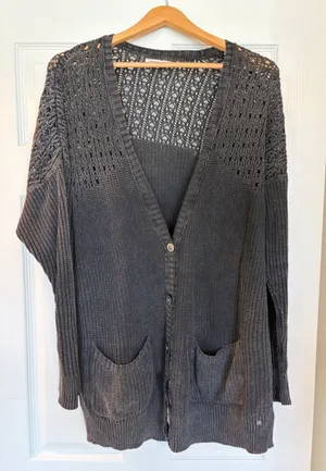 American Eagle Outfitters Cardigan L Open Knit Boho Grunge Granola Girl S8 thumbnail 1