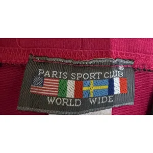 VTG Women Retro 90's‎ Paris Sport Club pullover Hoodie Color Block-L thumbnail 2