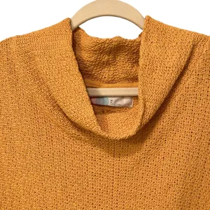 Free People Echo Beach Pullover Orange Cowl Neck Slouchy Sweater Size Medium EUC thumbnail 4