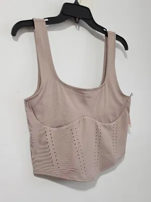 Victoria’s Secret VSX VS Essential Perforated Corset Top - Bare Taupe - Size XL thumbnail 3