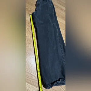 Forever 21 🏷️🏷️Women 33 Black wash, high rise, wide leg denim jeans thumbnail 8